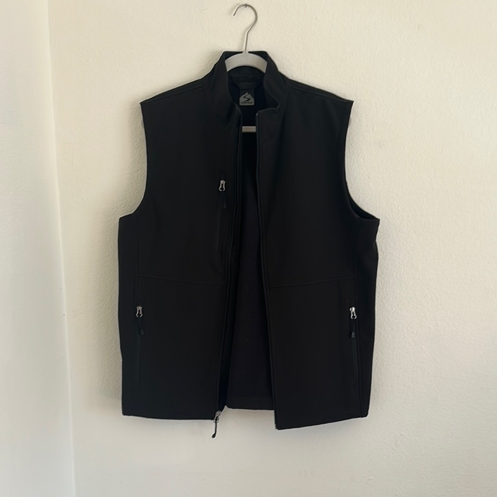 Black Quilted Vest with Stand-Up Collar